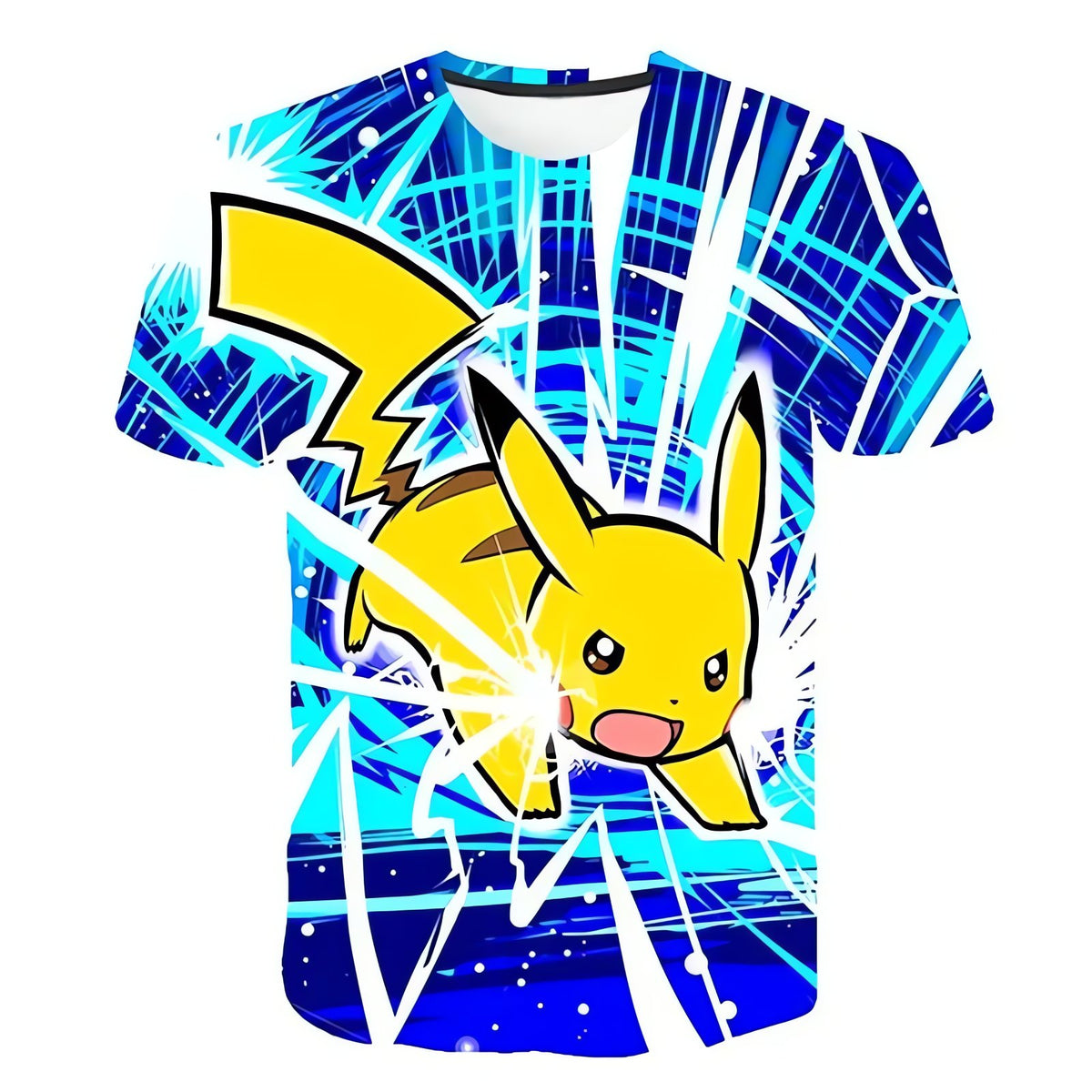 Colourful Pokémon summer T-shirt – Pikachu Blue