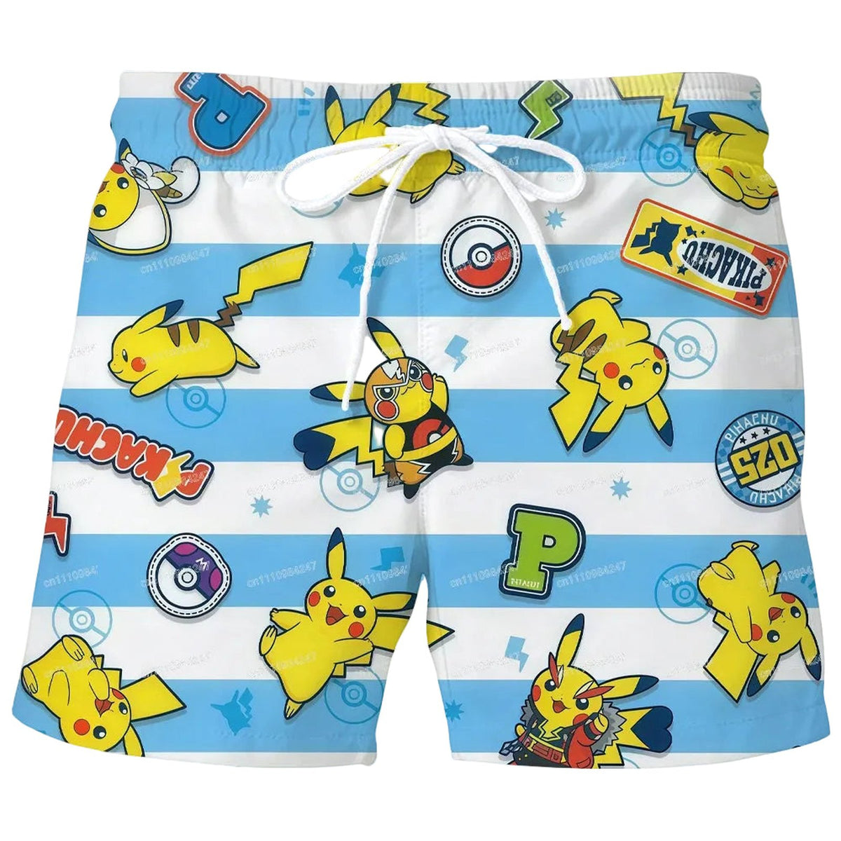 Pokémon swim shorts – Pikachu Blue and White