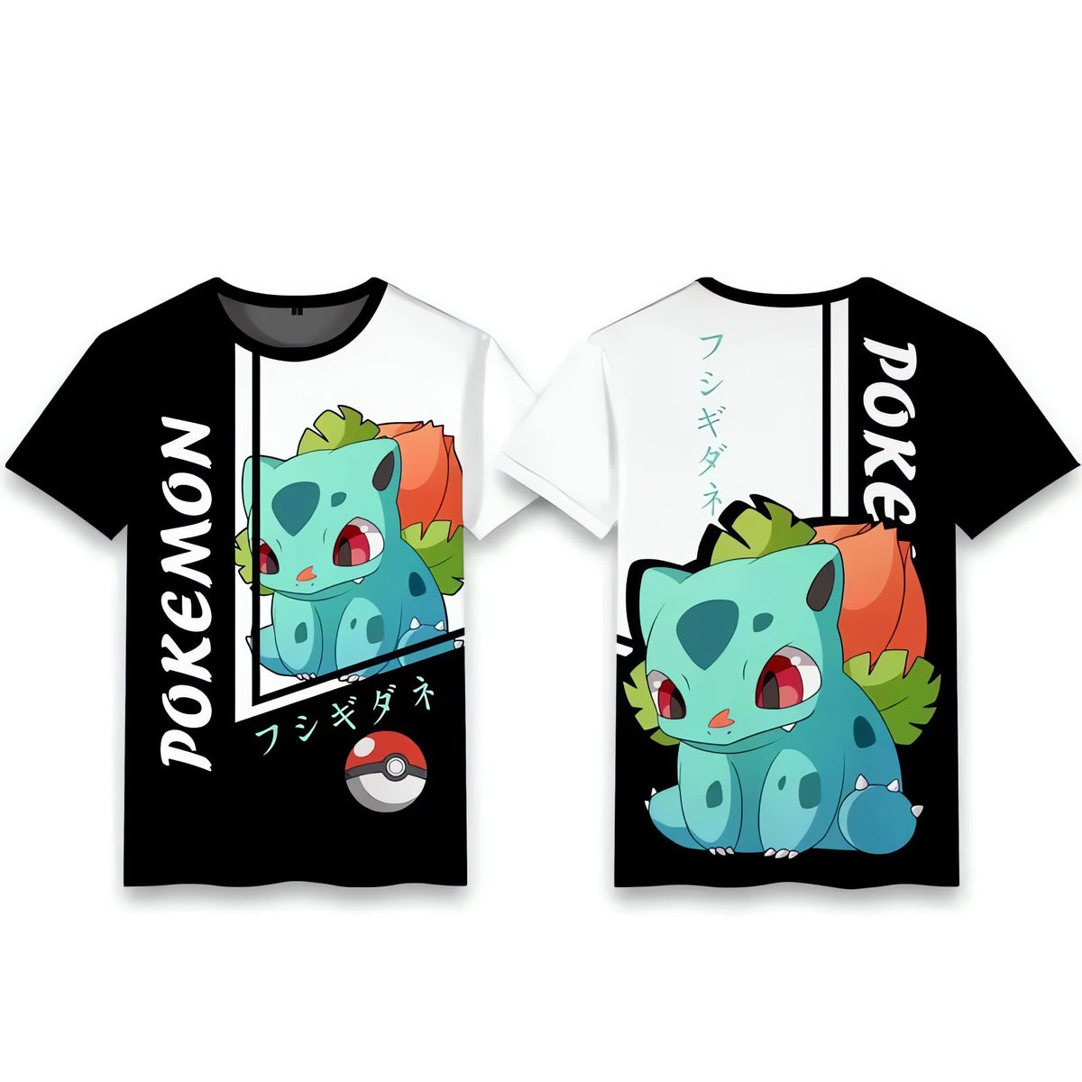 Pokémon T-shirt – Bulbasaur (Black & White)