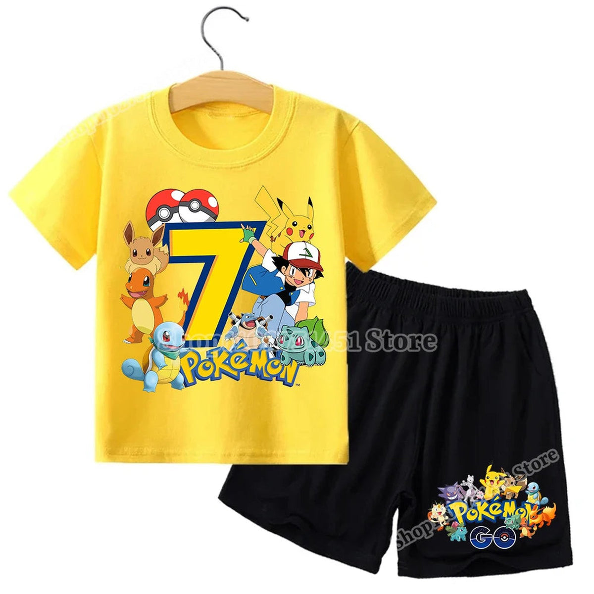 Pokémon T-shirt and shorts set for kids – Age 7