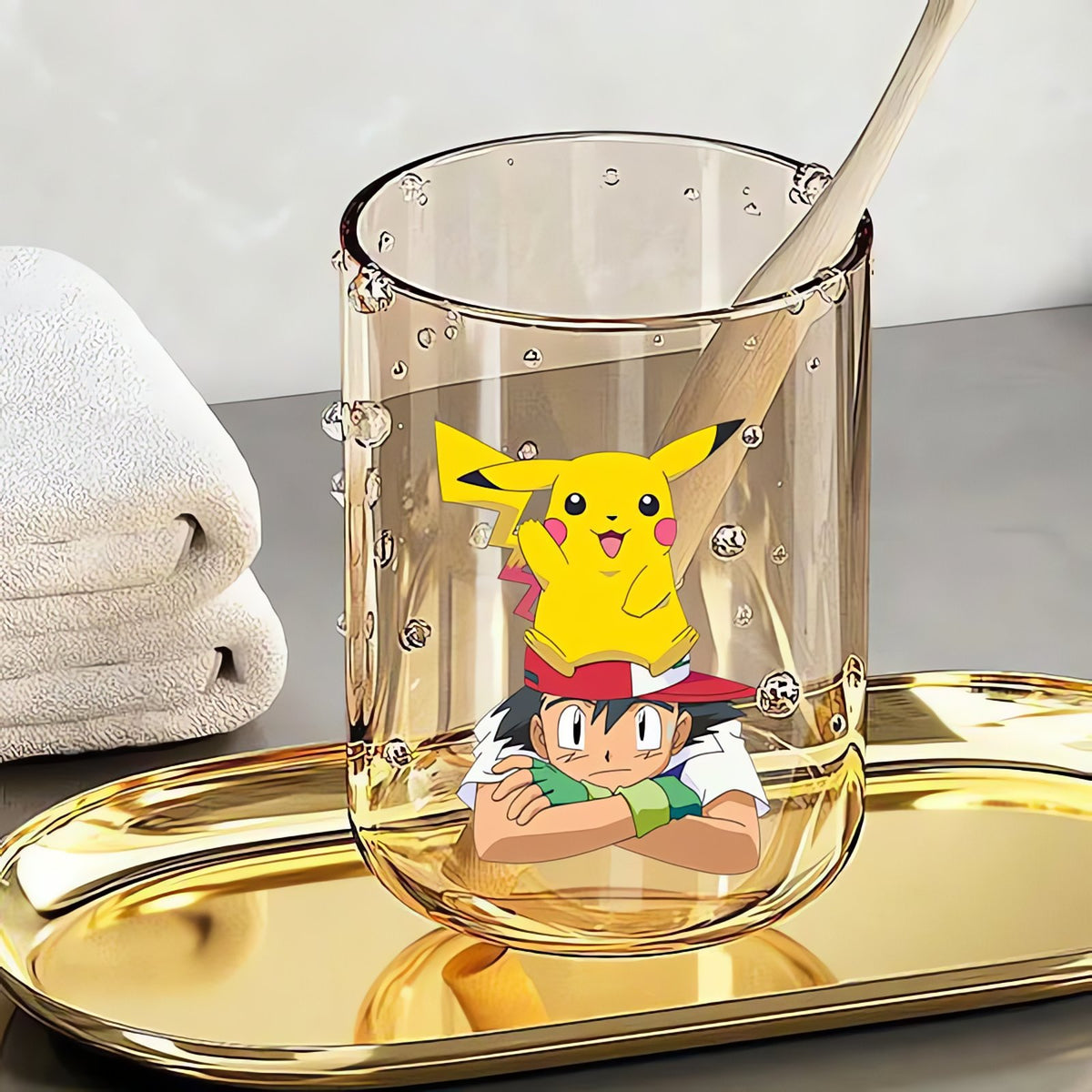 Pokémon toothbrush cup, 290ml – Ash Ketchum Pikachu Brown