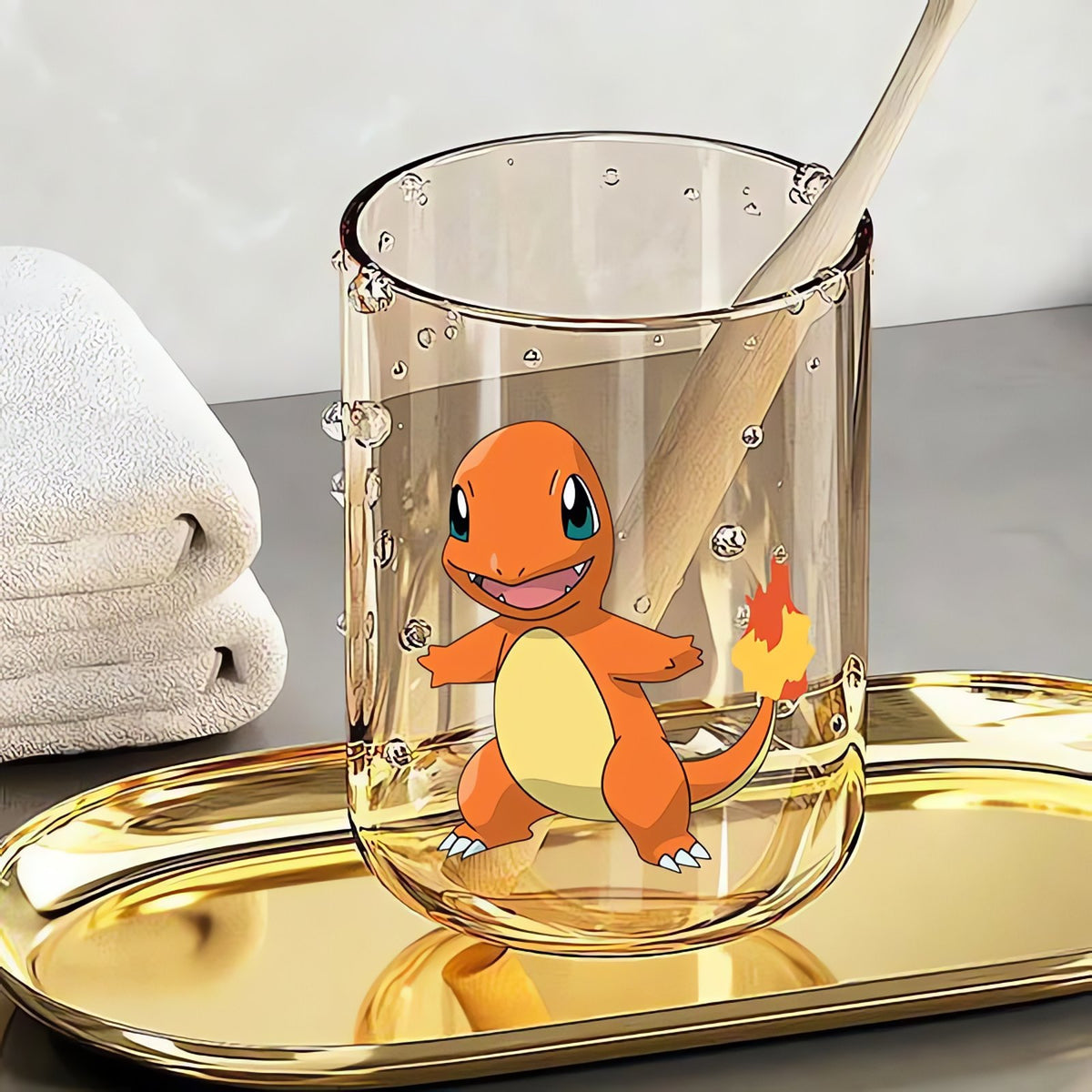 Pokémon toothbrush cup, 290ml – Charmander Brown
