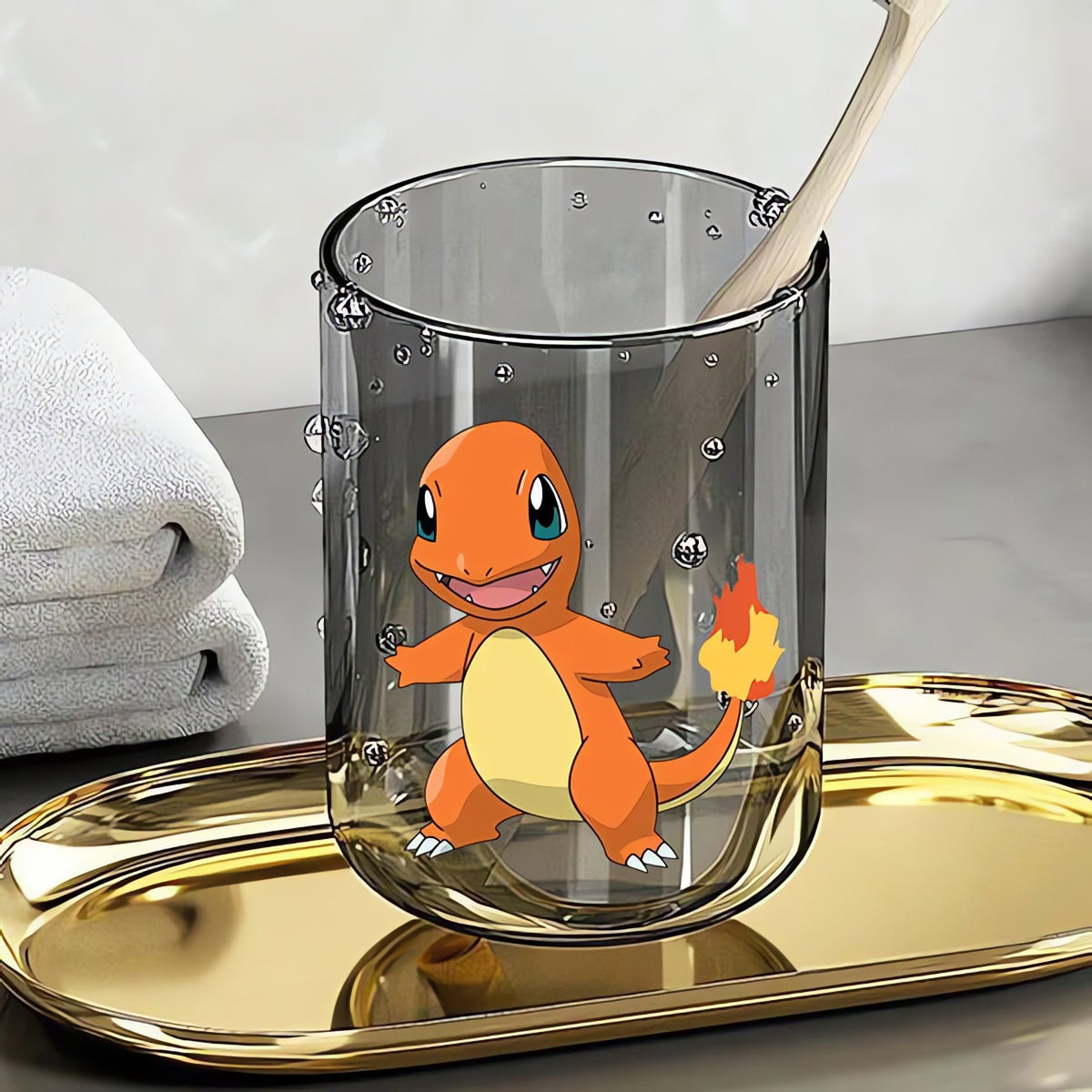 Pokémon toothbrush cup, 290ml – Charmander Dark Grey