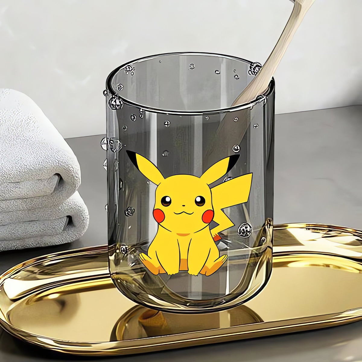Pokémon toothbrush cup, 290ml – Pikachu Dark Grey