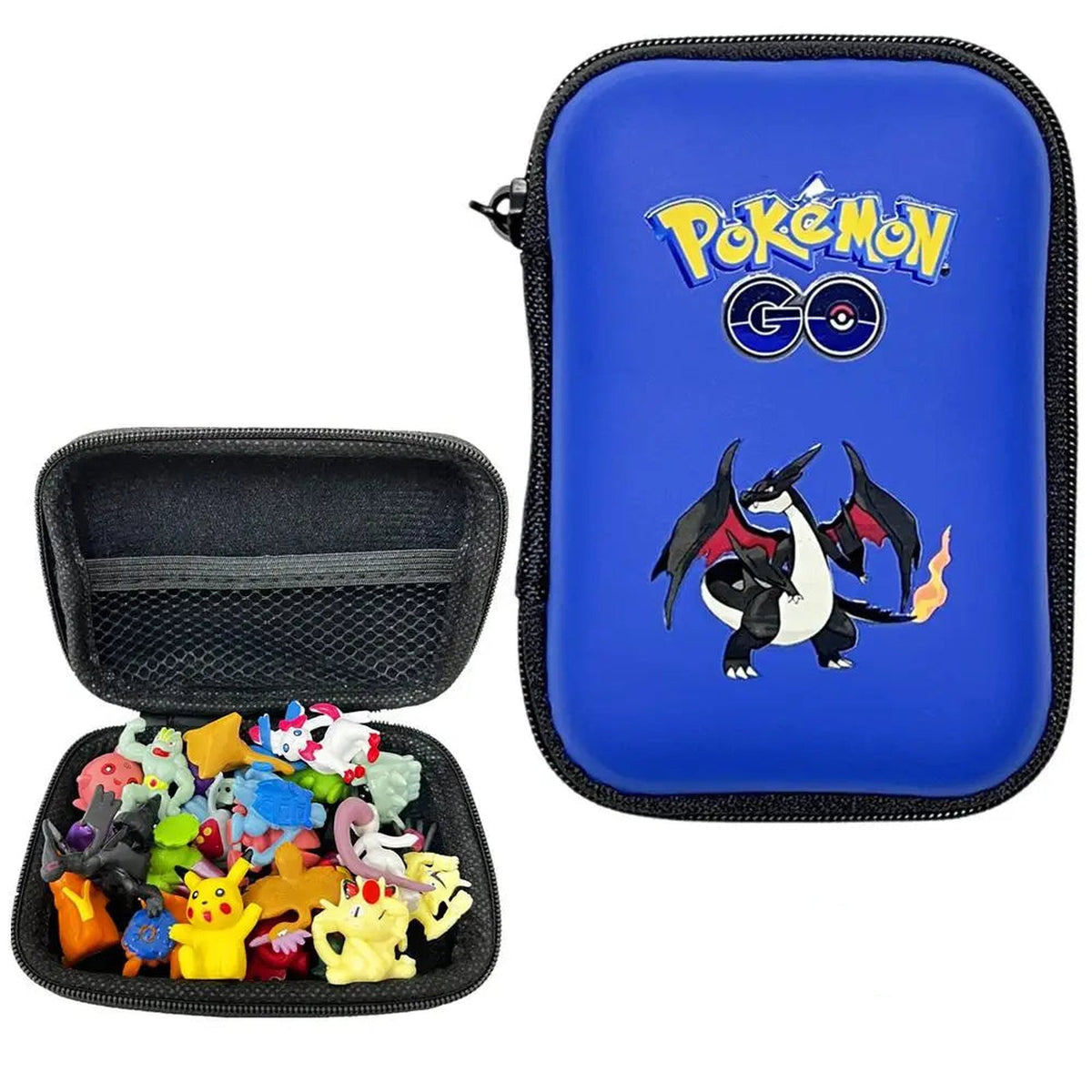 Pokémon trading card pouch and figures – Black Charizard