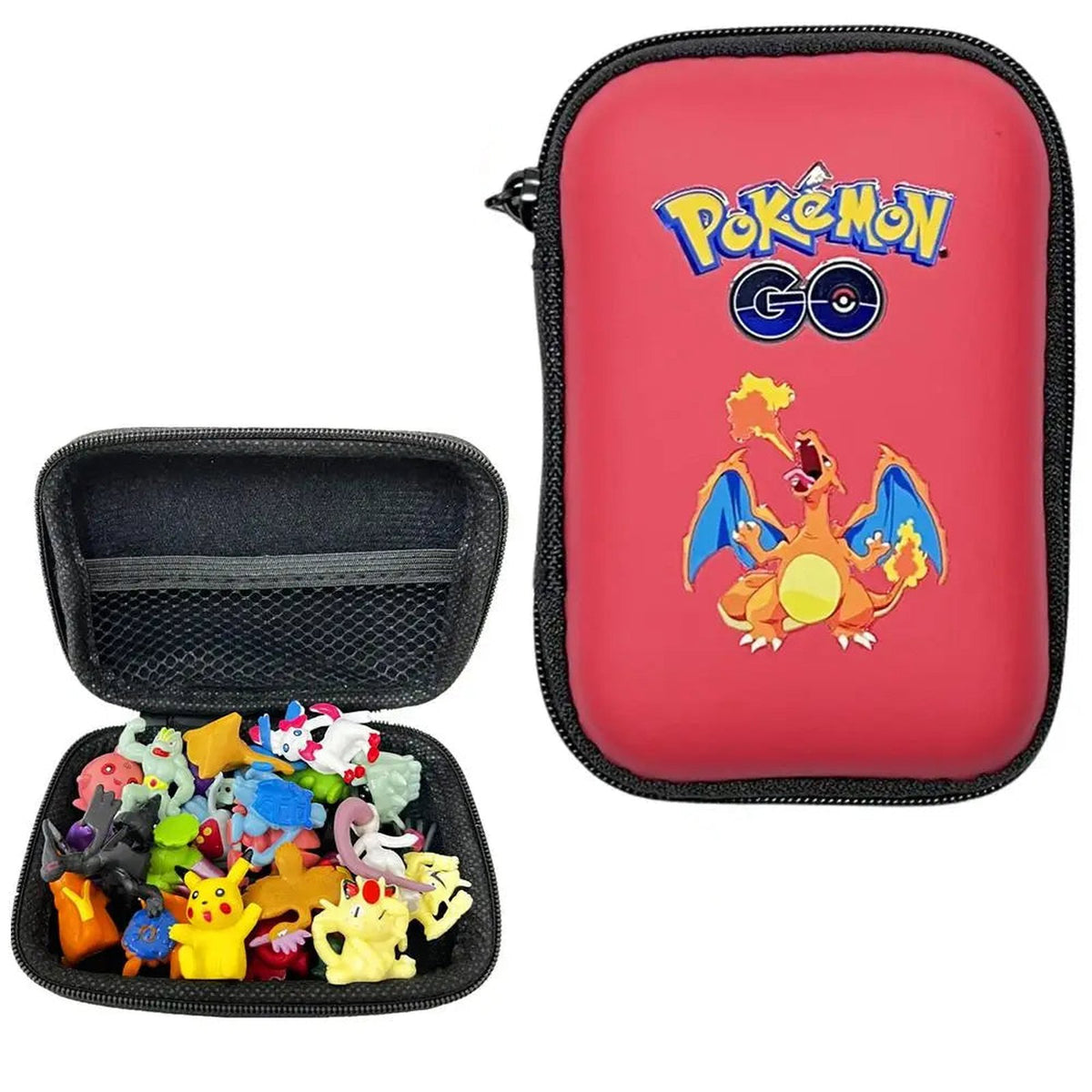Pokémon trading card pouch and figures – Charizard