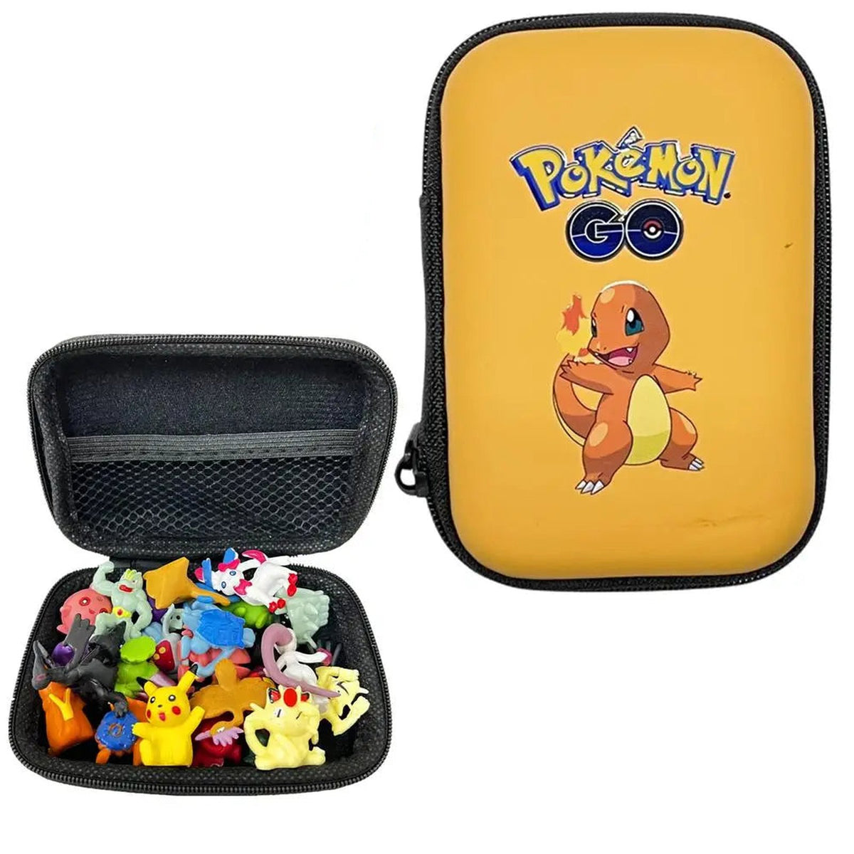 Pokémon trading card pouch and figures – Charmander