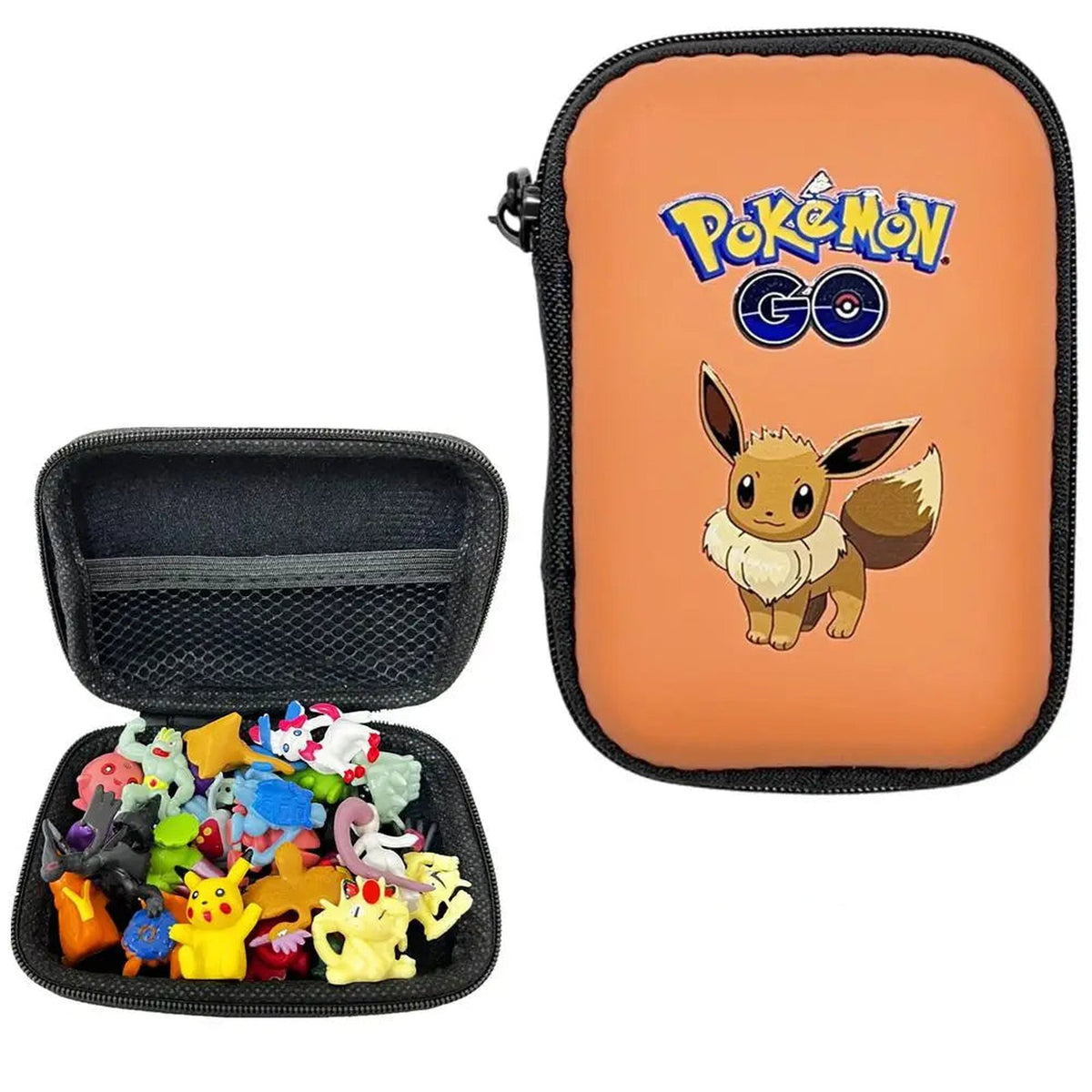 Pokémon trading card pouch and figures – Eevee
