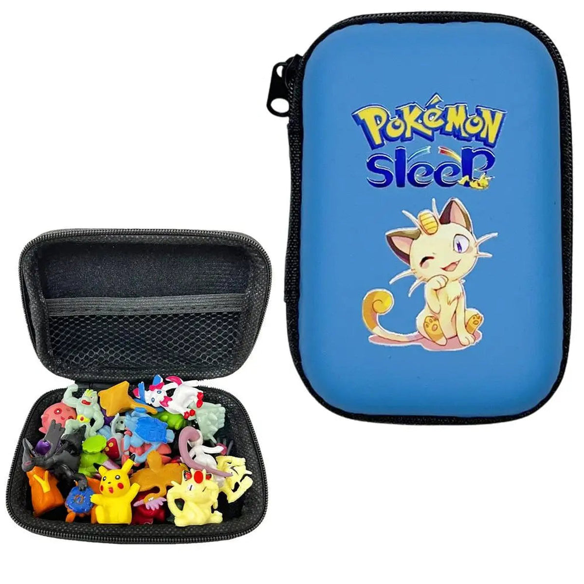 Pokémon trading card pouch and figures – Meowth