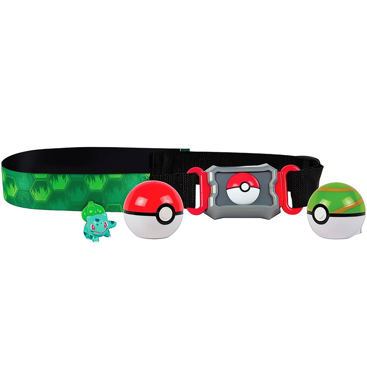 Pokémon trainer belt with Poké Ball and figure – Bulbasaur