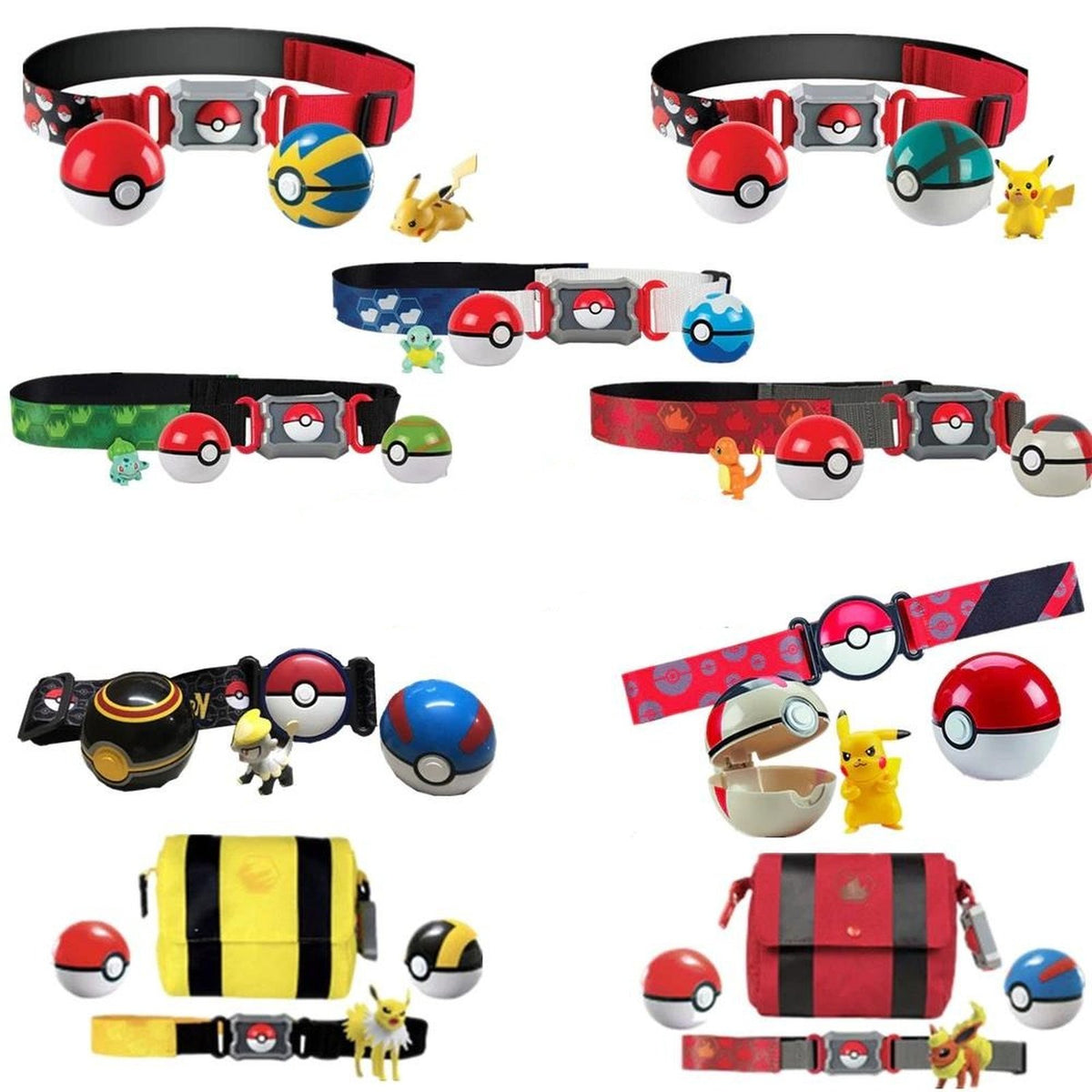 Pokémon trainer belt with two Poké Balls and a figure