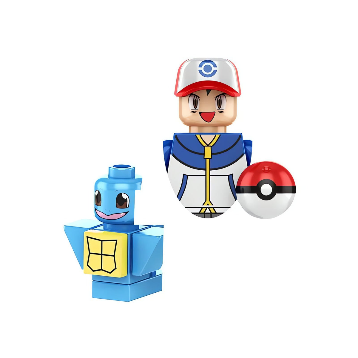 Pokémon trainer building block figure – Ash with Squirtle