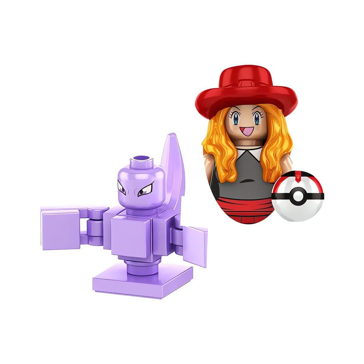 Pokémon trainer building block figure – Serena with Mewtwo