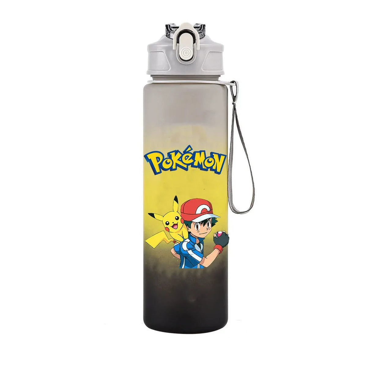 Pokémon water bottle, 700ml – Ash and Pikachu B Yellow & Grey