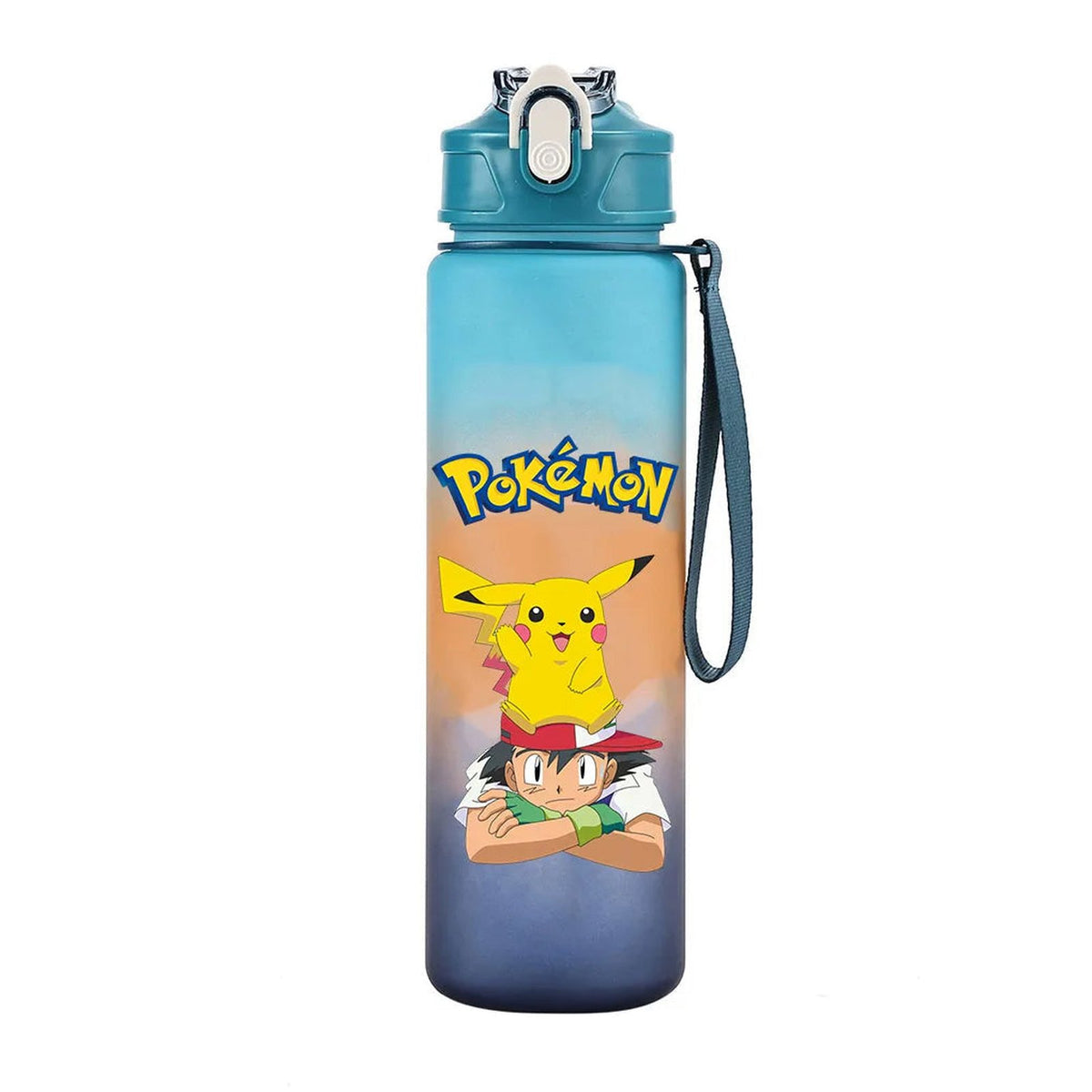 Pokémon water bottle, 700ml – Ash and Pikachu Turquoise