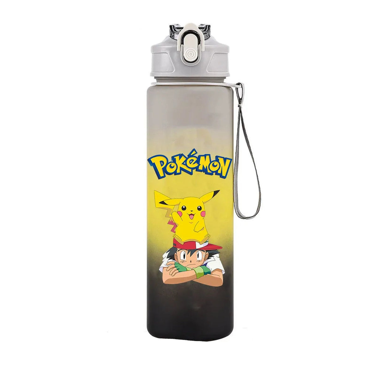 Pokémon water bottle, 700ml – Ash and Pikachu Yellow & Grey