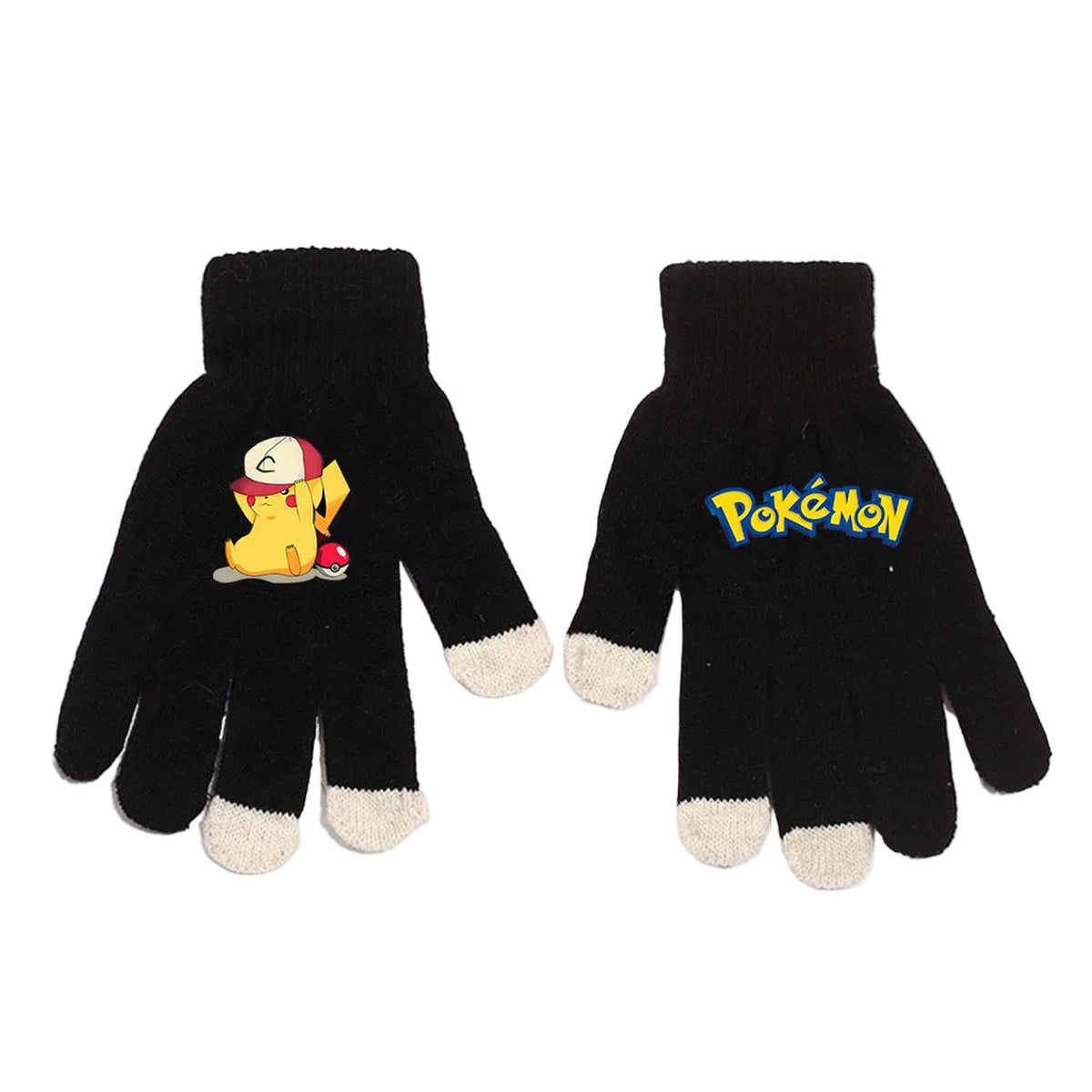 Pokémon winter gloves for adults – Pikachu Sitting with Cap