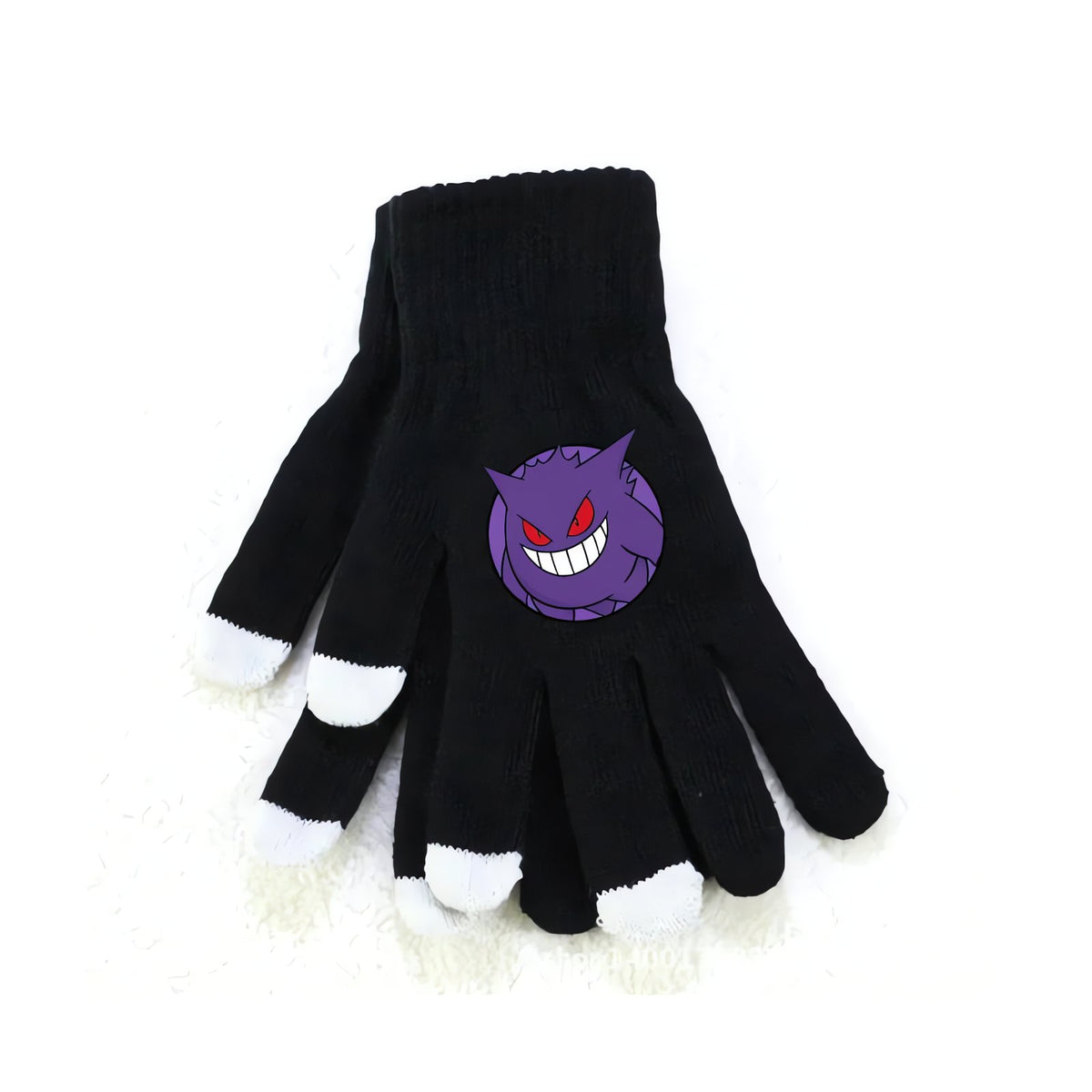 Fluffy Pokémon winter gloves – Black Gengar
