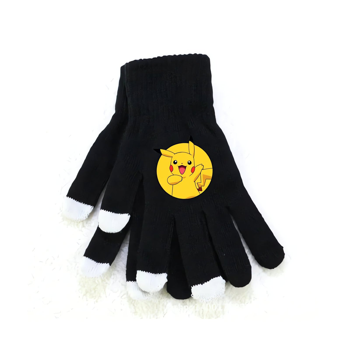 Fluffy Pokémon winter gloves – Black Pikachu A