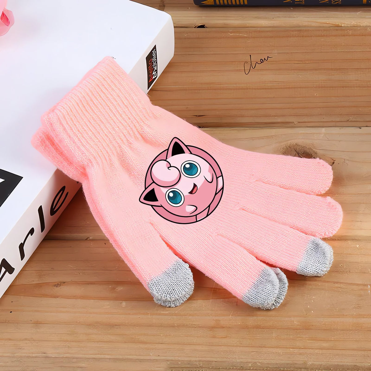 Fluffy Pokémon winter gloves – Pink Jigglypuff B