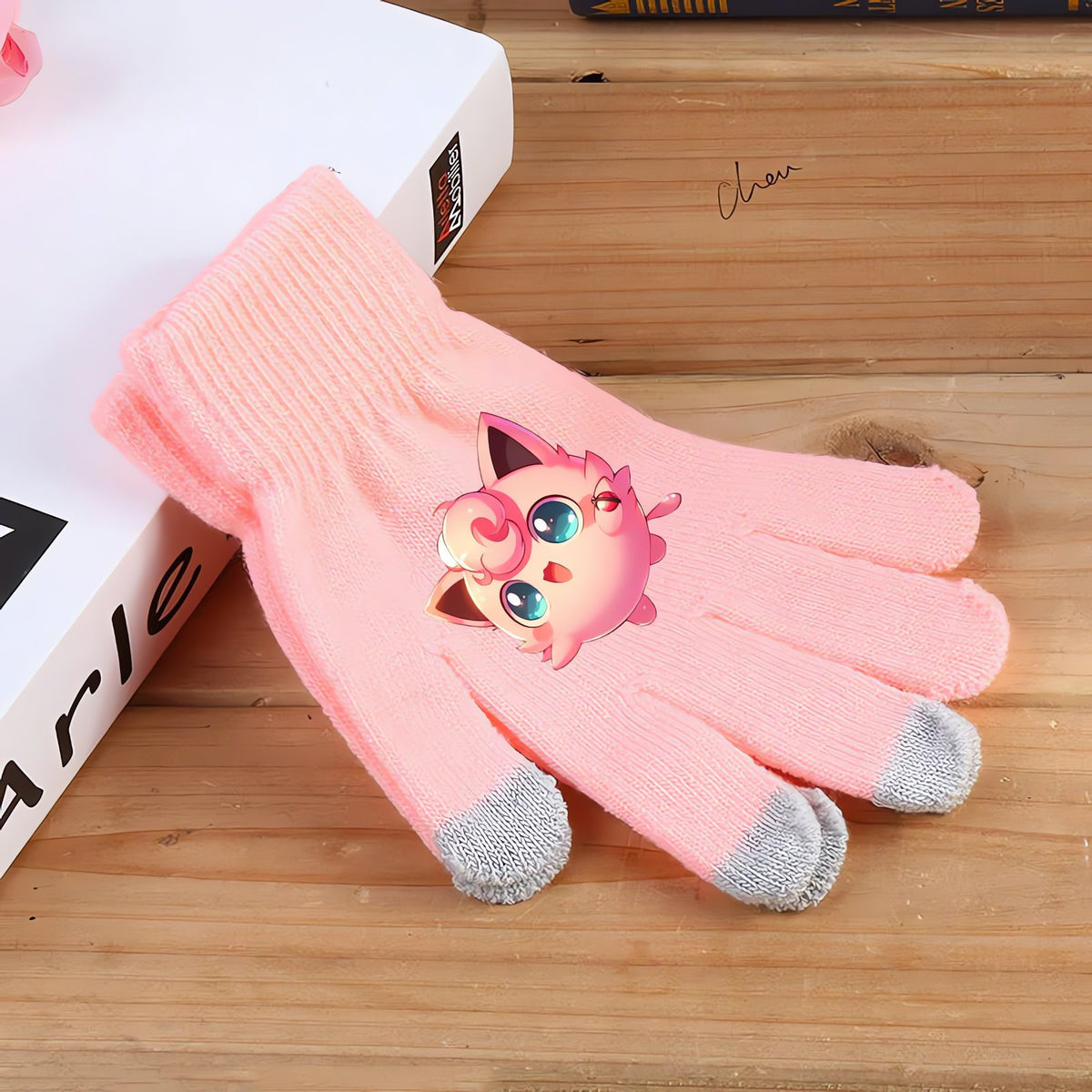 Fluffy Pokémon winter gloves – Pink Jigglypuff C