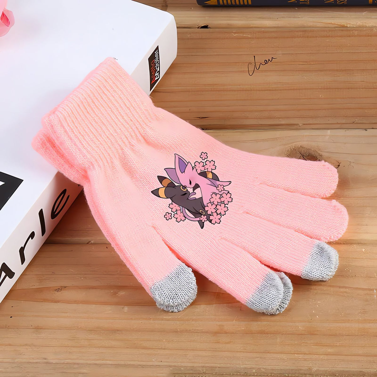 Fluffy Pokémon winter gloves