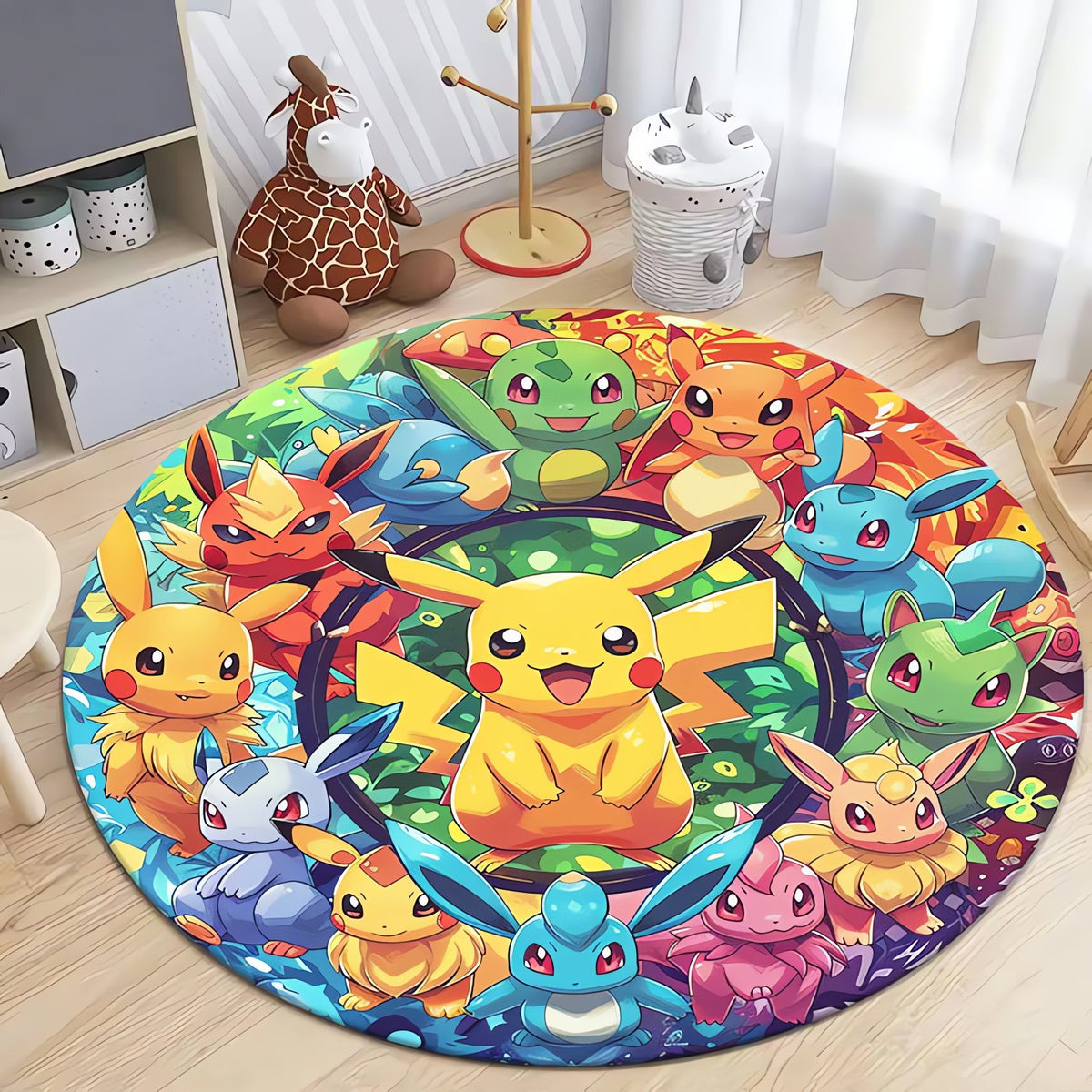 Round Pikachu rug