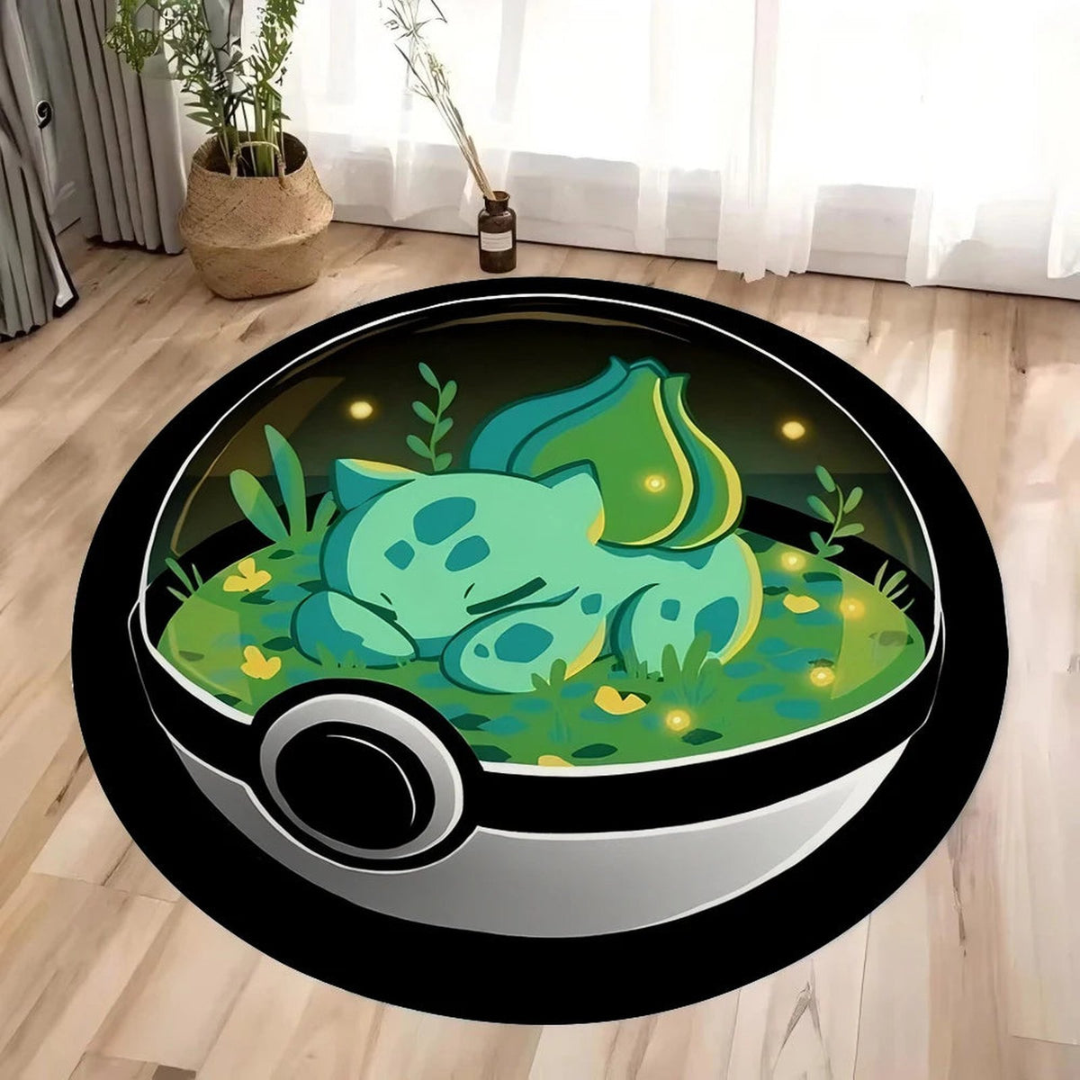 Round Poké Ball rug – Bulbasaur
