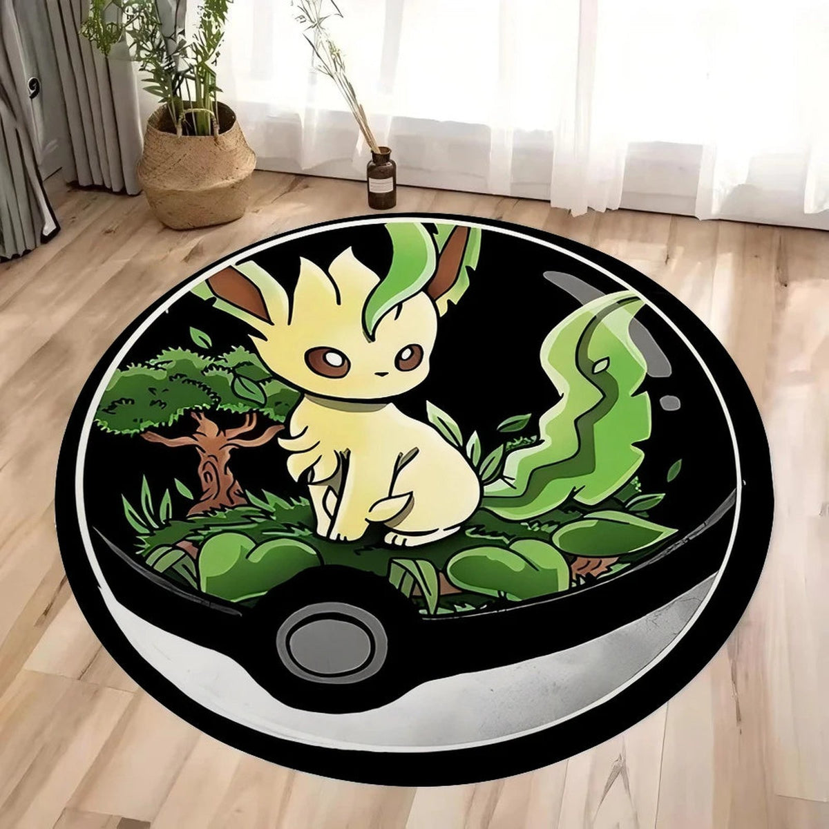 Round Poké Ball rug – Leafeon