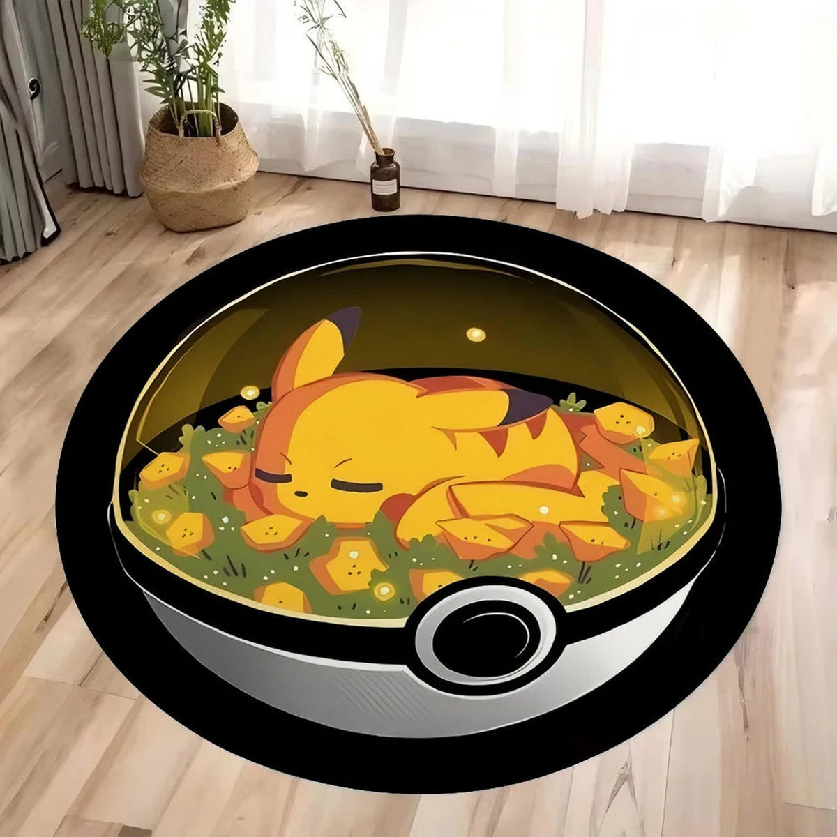 Round Poké Ball rug – Pikachu