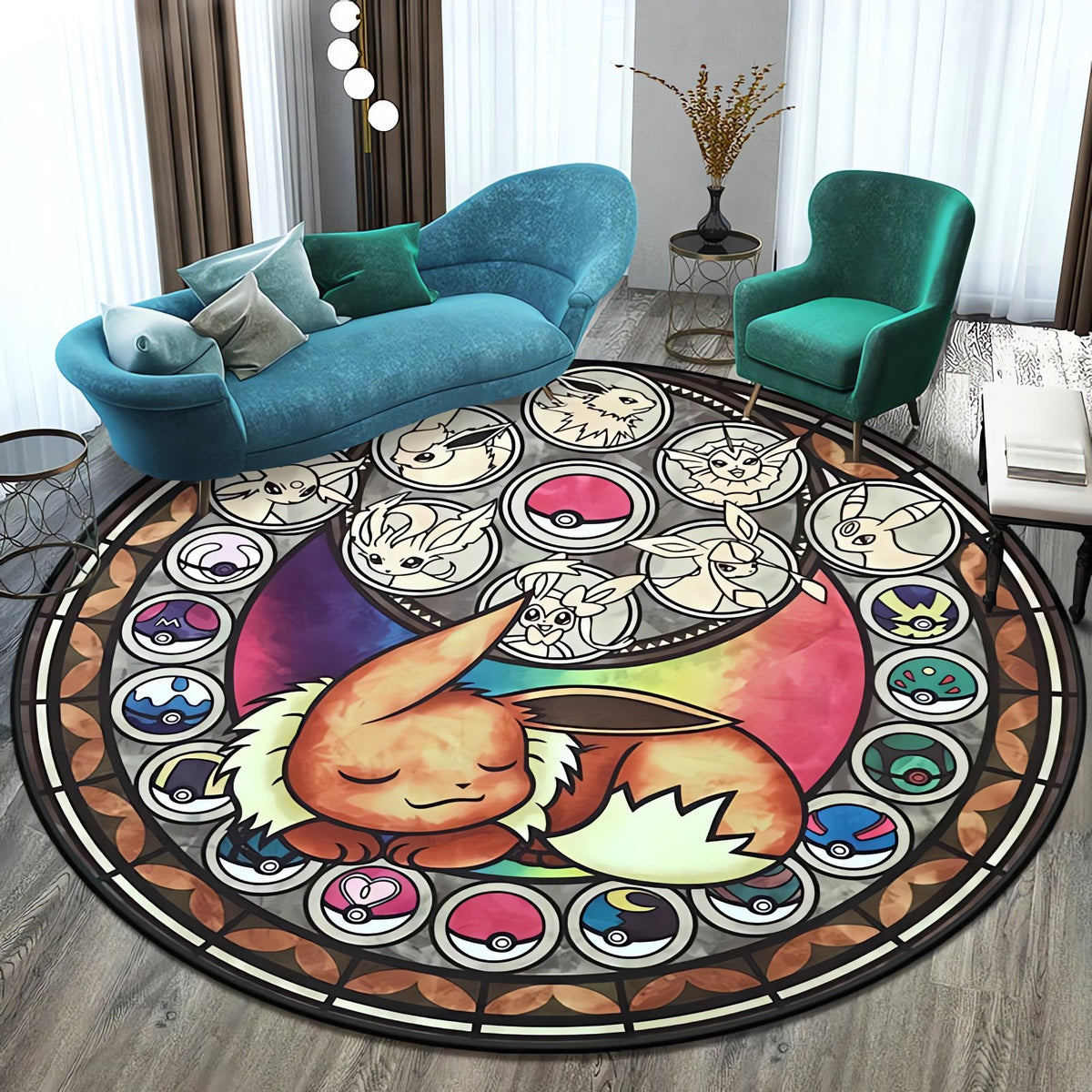 Round Pokémon rug – 80cm