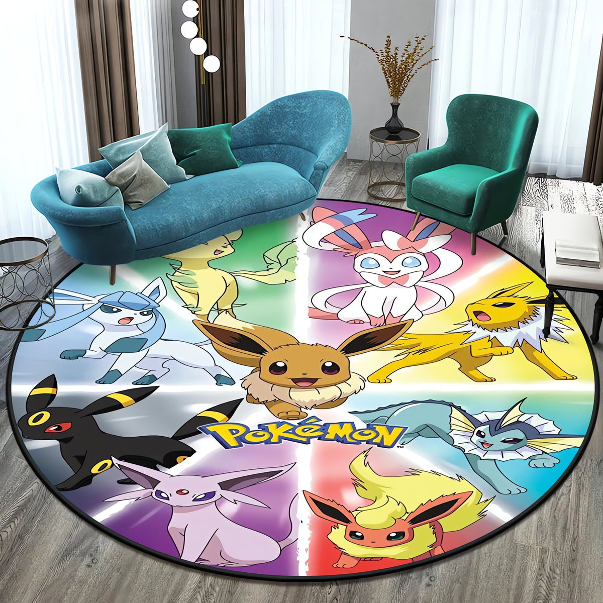 Round Pokémon rug – 80cm