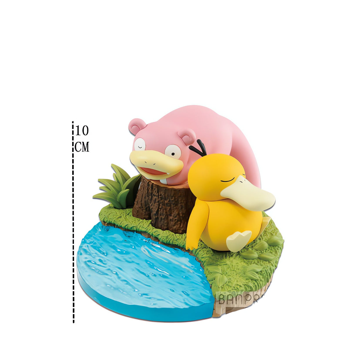 Slowpoke and Psyduck figure resting by a tree stump – photo 3