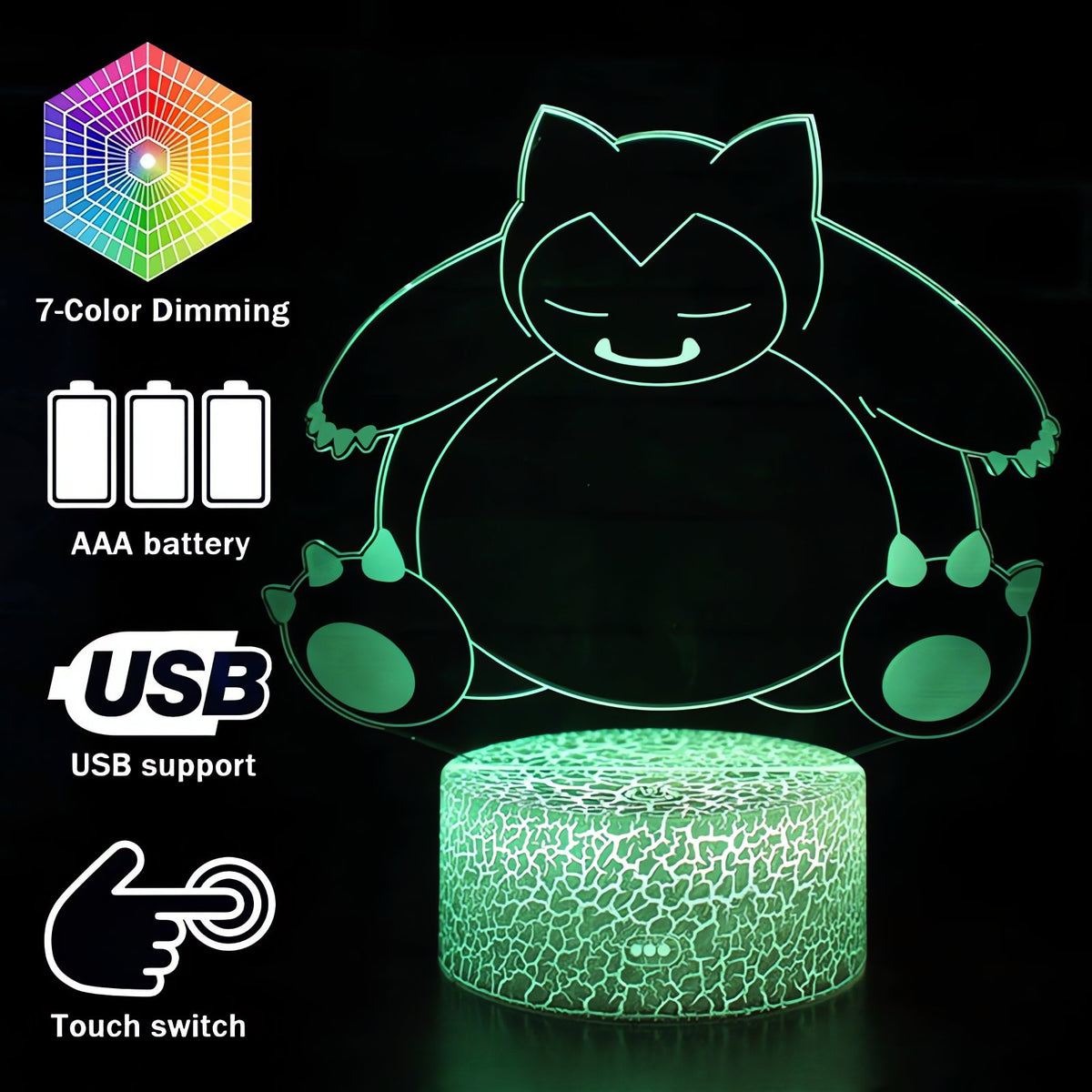 Snorlax 3D LED night light