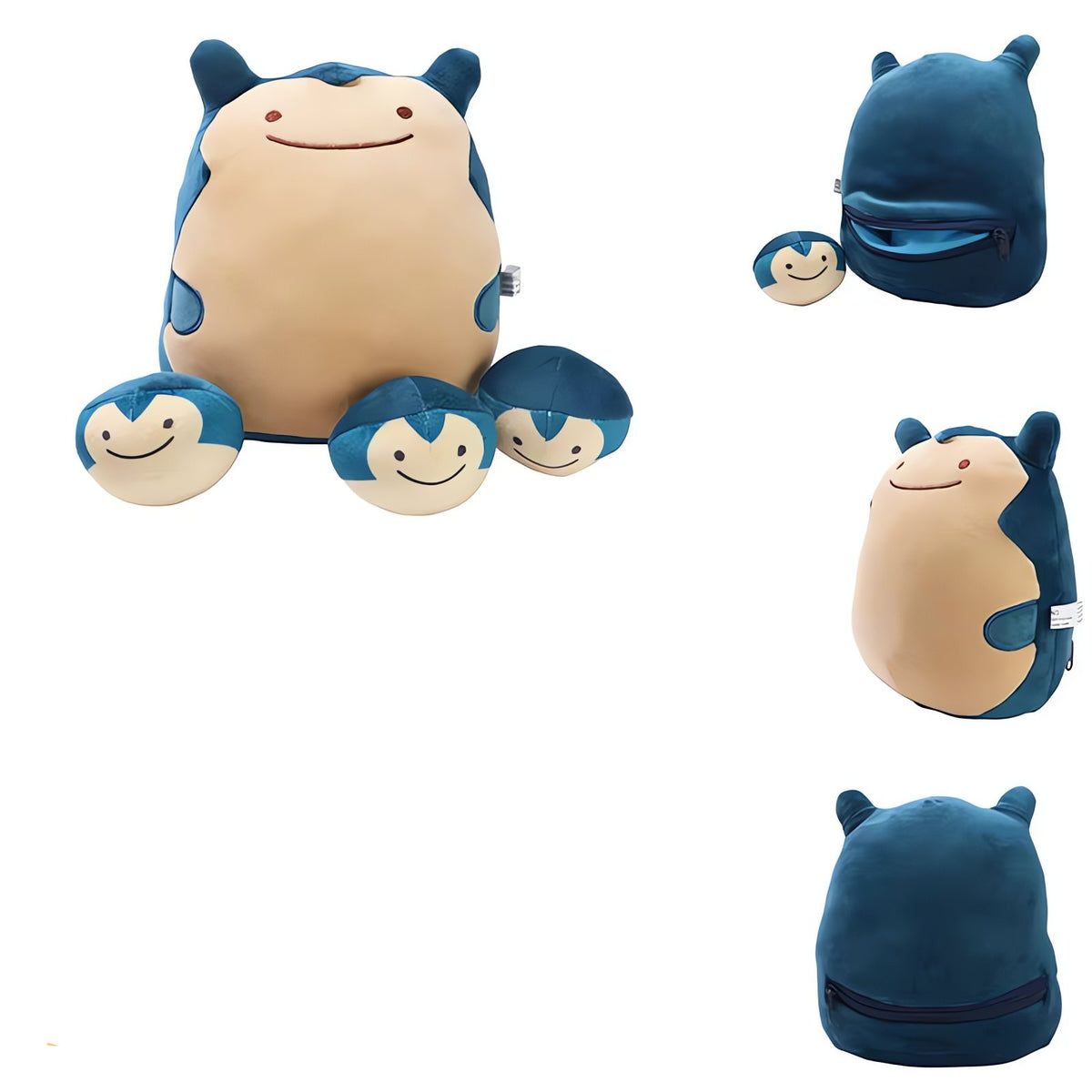 Snorlax plush toy with three mini Snorlax plush figures