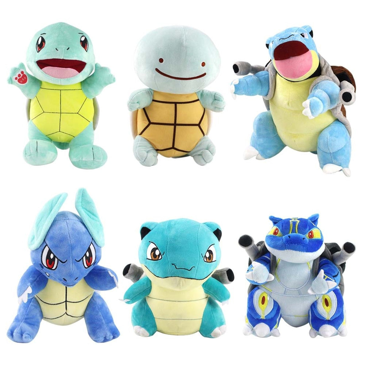 Squirtle and Blastoise plush toys