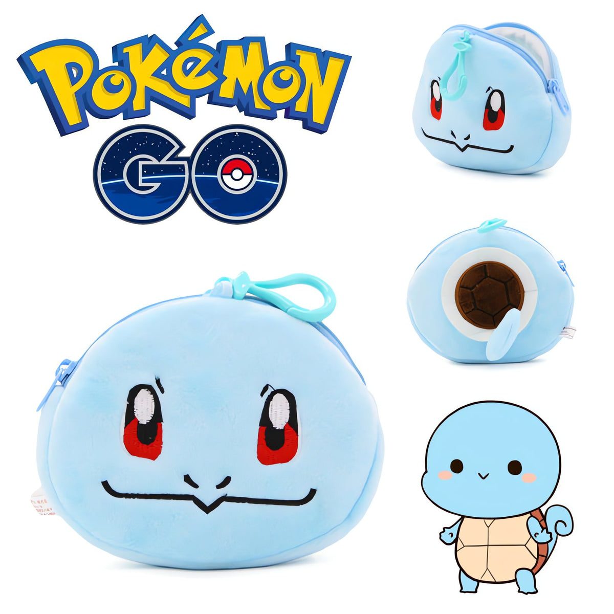 Squirtle plush purse with zip and clip – photo 3