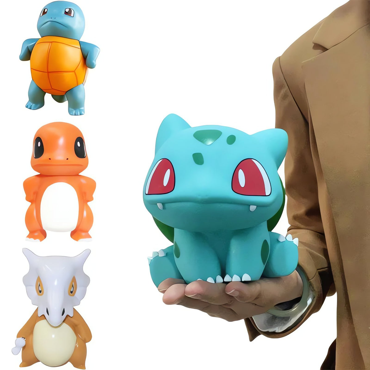 Bulbasaur, Squirtle and Charmander figures