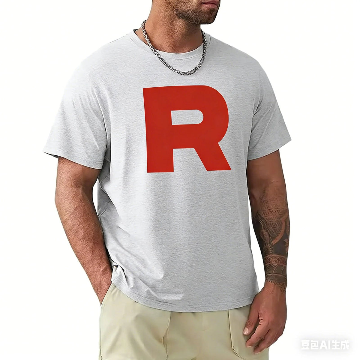 Team Rocket logo T-shirt – Grey