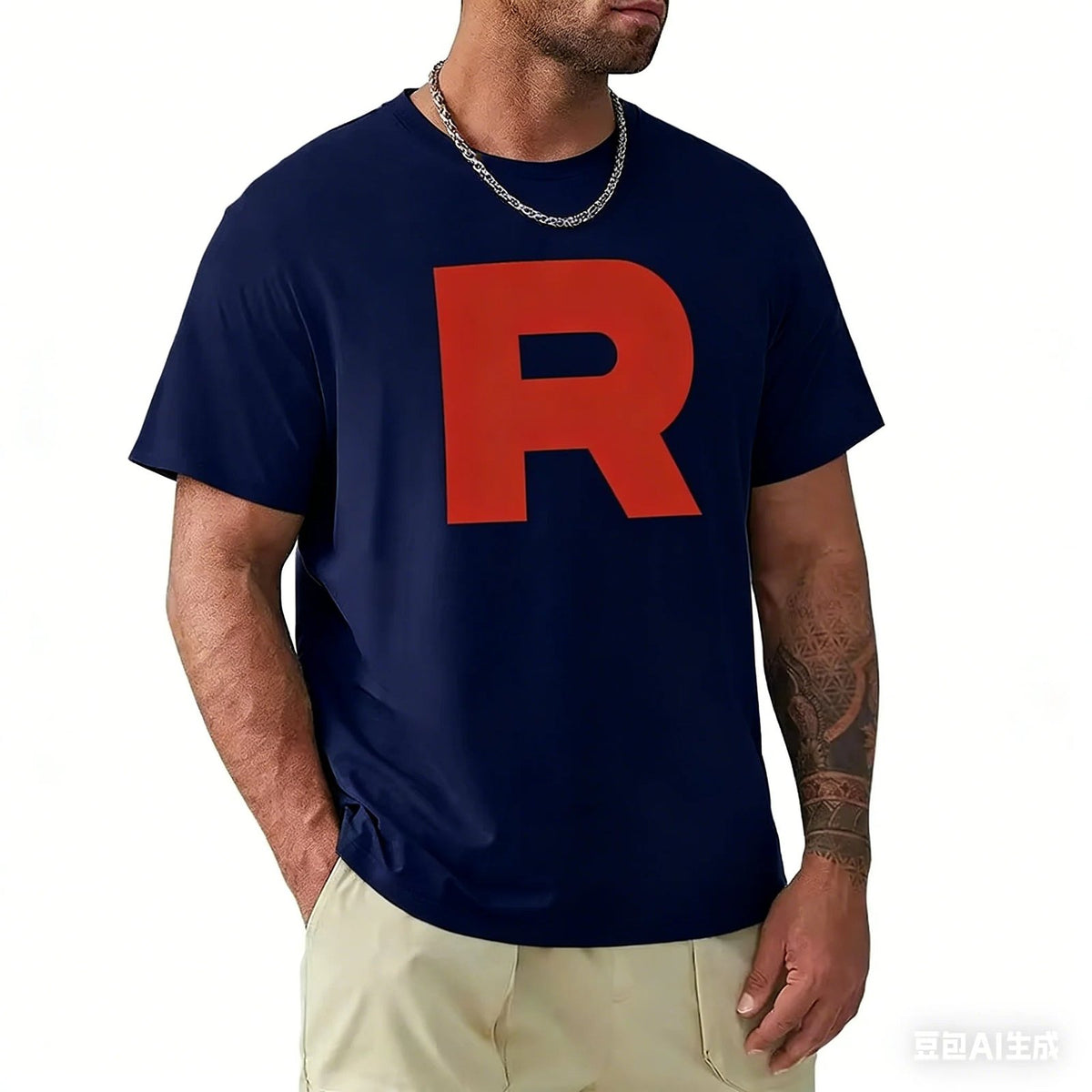 Team Rocket logo T-shirt – Navy Blue