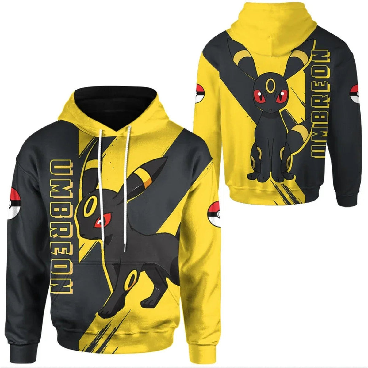 Umbreon hoodie with yellow and black print