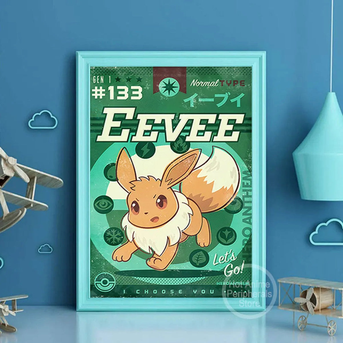Vintage Pokémon canvas poster – Eevee