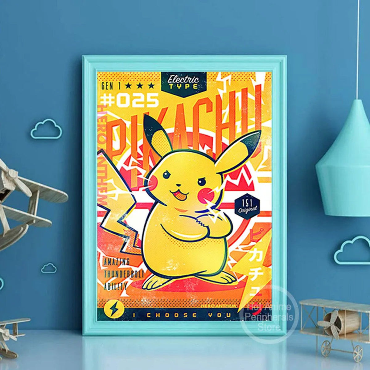 Vintage Pokémon canvas poster – Pikachu