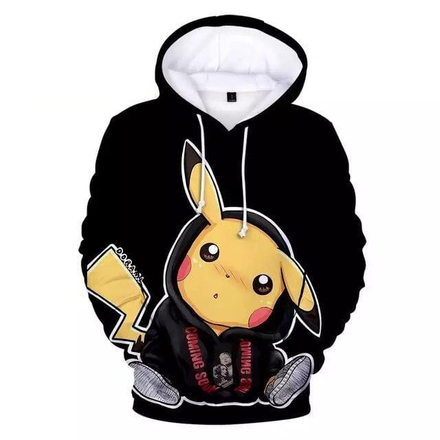 Black Pikachu hooded sweatshirt