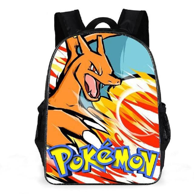 Charizard school bag with colourful design