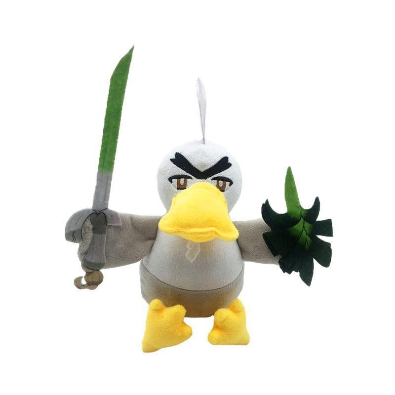 Farfetch'd Pokémon plush toy holding a leek, 22cm