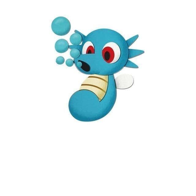 Horsea Pokémon stickers with 3D design