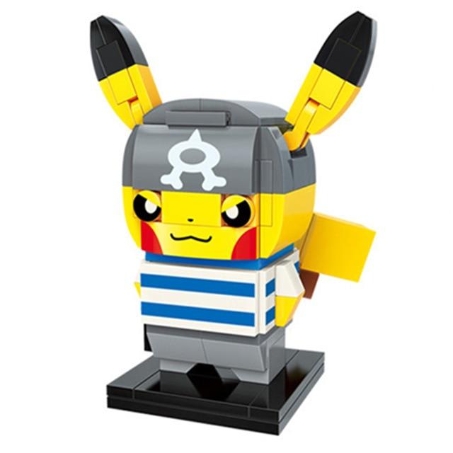Aqua Team Pikachu building block figure, 5cm