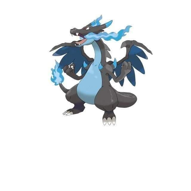Mega Charizard X Pokémon stickers with 3D design