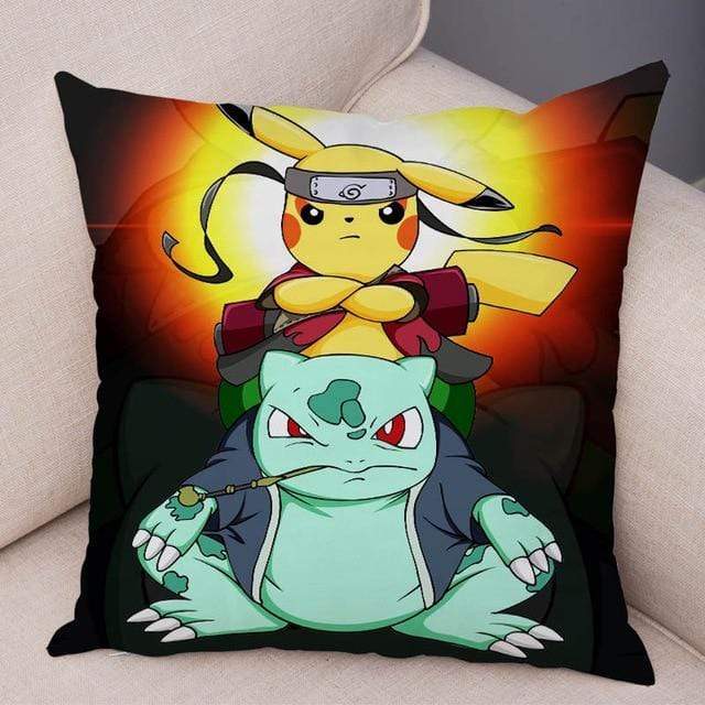 Pikachu and Gamabunta Pokémon pillow, 45 x 45cm